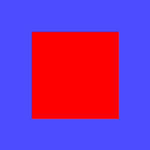 陰影の付かない赤い四角形