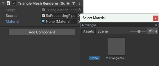 Material に TriangleMeshMat を選択